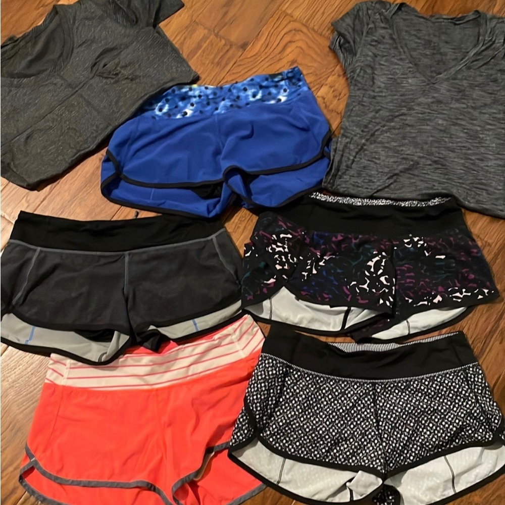 Lululemon shorts 5 pairs, size 6 speed up shorts